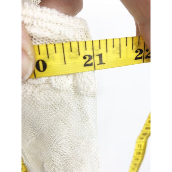 Nina Leonard White Laced Embroidered Mesh Swimwear Coverup Cardigan 3/4 Sleeve - Picture 4 of 5